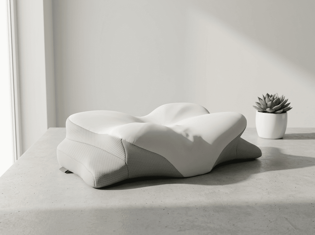Close-up of ergonomic pillow foam structure