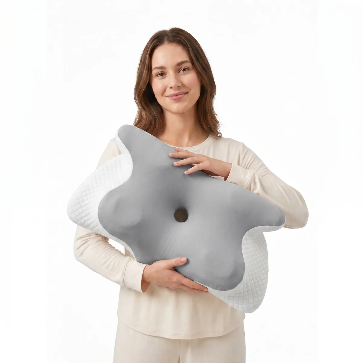 Close-up of ergonomic pillow foam structure